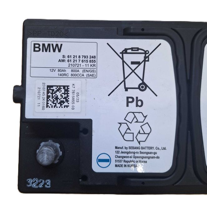 Akumulator BMW/MINI AGM SEBANG VARTA EFB VRLA 80AH 800A 2023 Okazja!