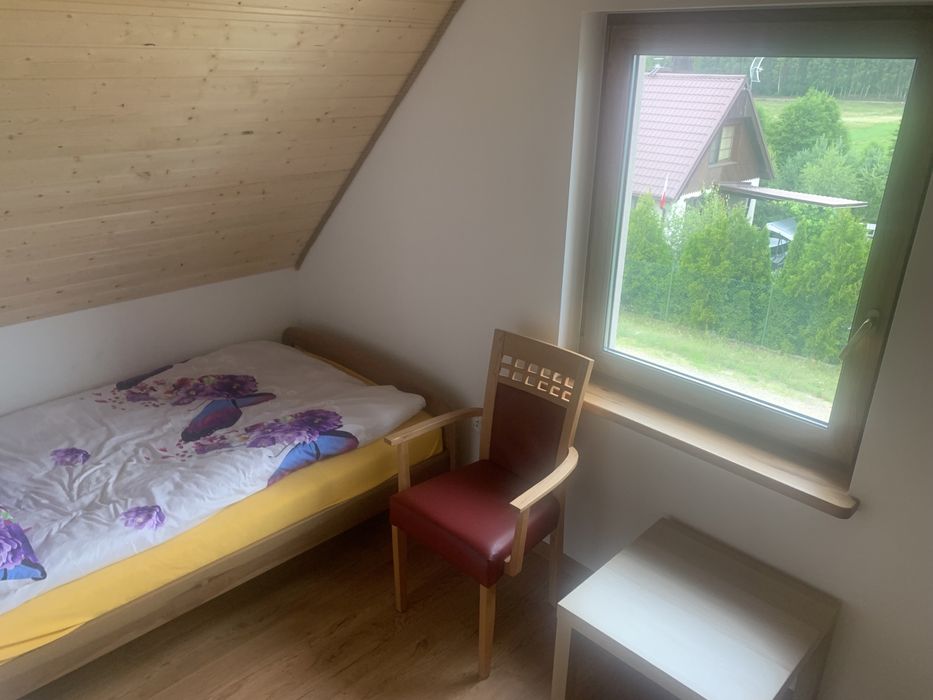 Lawendowy całoroczny komfortowy domek z kominkiem na Kaszubach