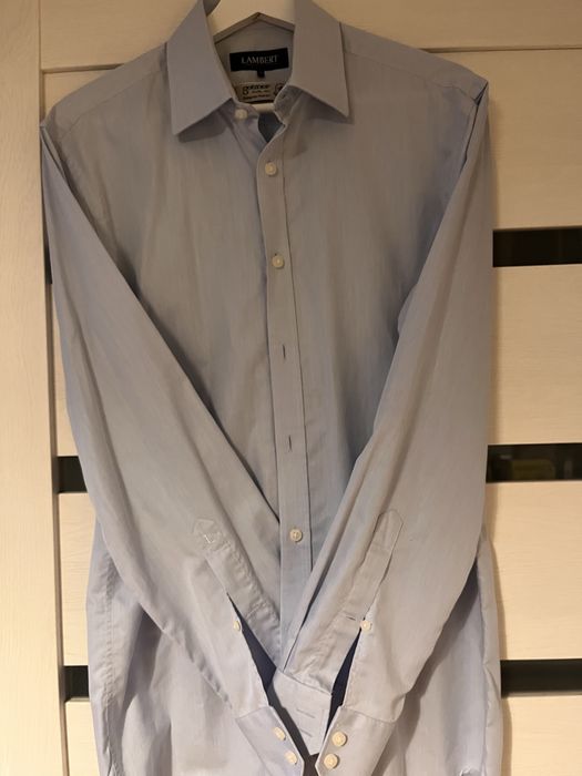 Niebieska męska klasyczna koszula Lambert rozmiar 39, używana