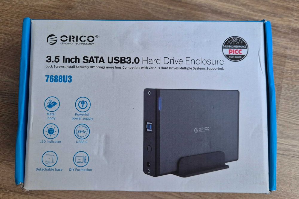 Caixa externa para disco HDD 3.5 USB 3.0