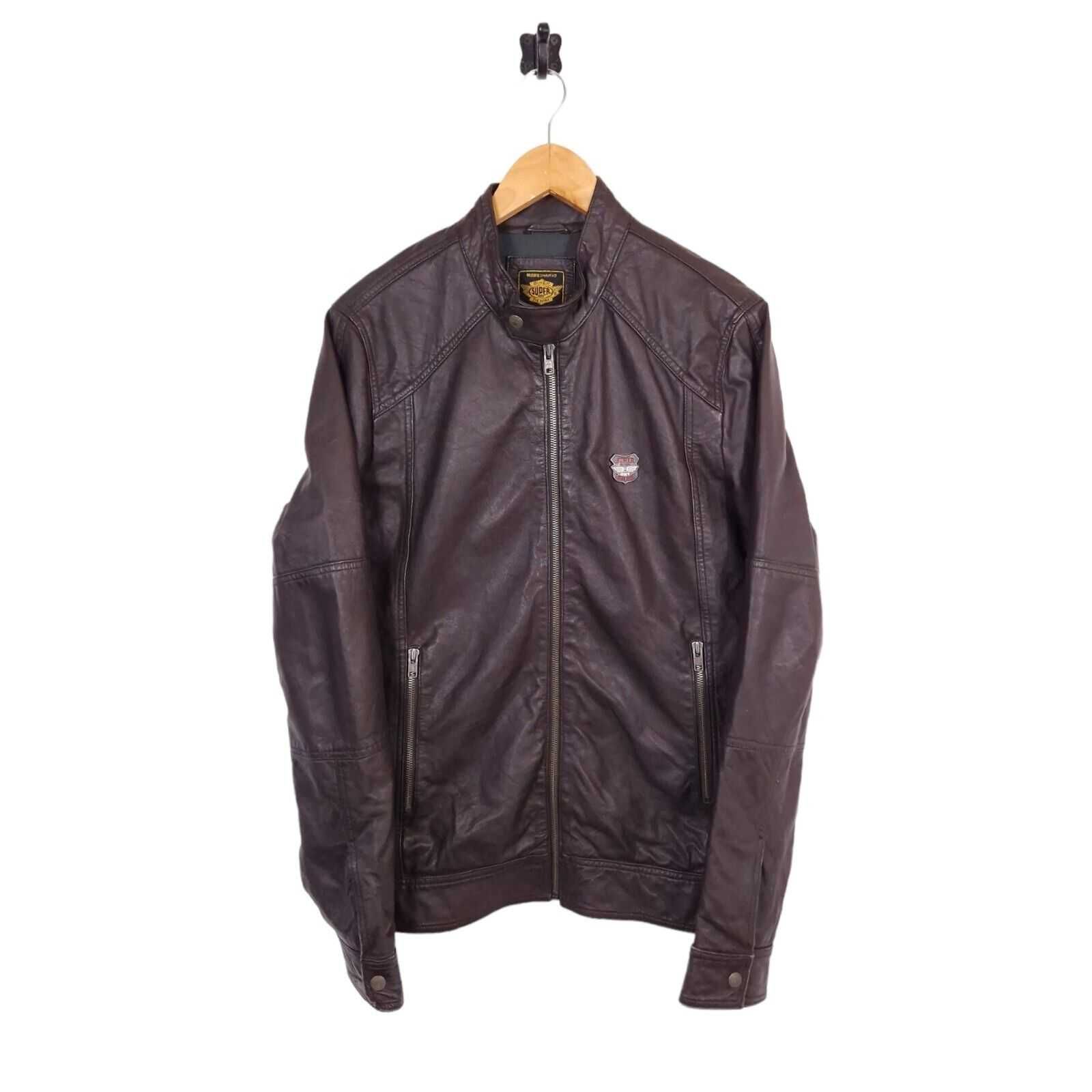 Superdry (Super Dry) Cafe Racer Leather Jacket кожаная куртка