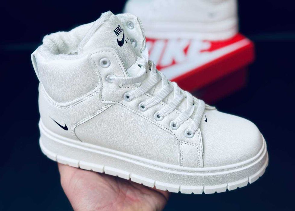 Женские зимние ботинки nike на меху натуральная кожа супер предложение