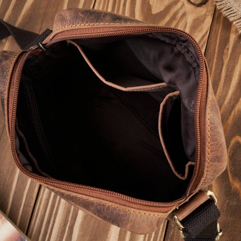 męska brązowa skórzana torba na ramię w stylu vintage paolo peruzzi