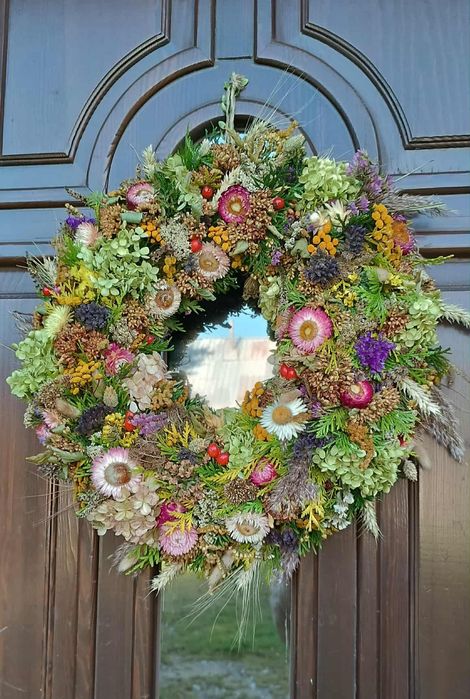 Duży wianek naturalny handmade