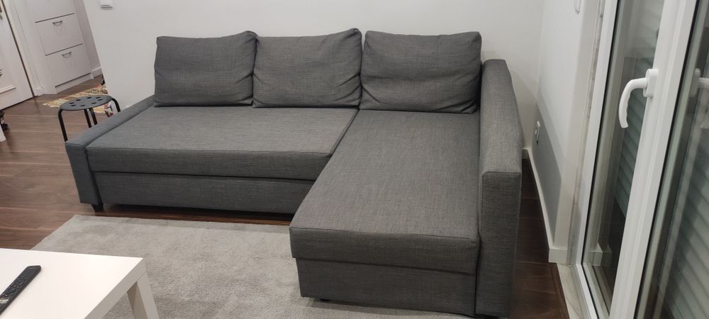 Sofa IKEA FRIHETEN- Sofá-cama de canto c/arrumação,  cinza escuro