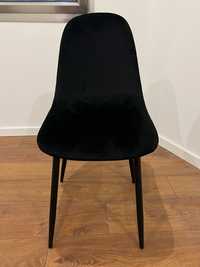 Cadeira roka em veludo preta