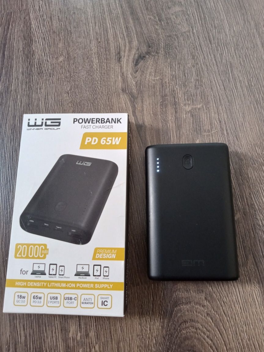 Powerbank WG (Winner Group)  20000 mAh QC 3.0 PD 65W Czarny
