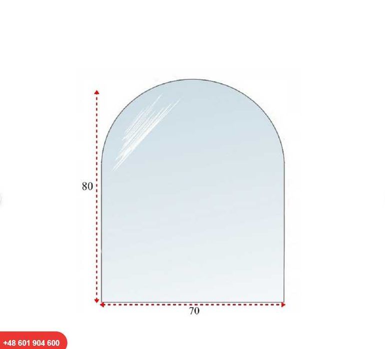 szyba hartowana pod kominek piecyk 80x70 łuk biały podstawka ochronna