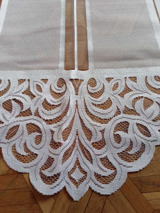 Firanki panelowe żakardowe białe 60x160 cm.