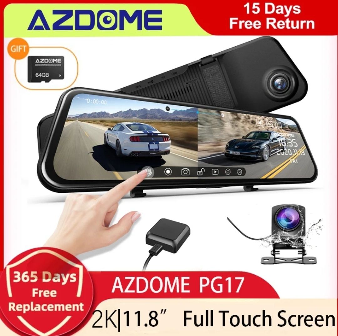 Відеореєстратор Azdome PG 17, Wi-Fi, GPS, G-sensor.Новий, запакований.