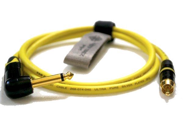 Kabel Interkonekt 1/4 6,35mm Kątowy Mono Jack do RCA/Phono Van Damme