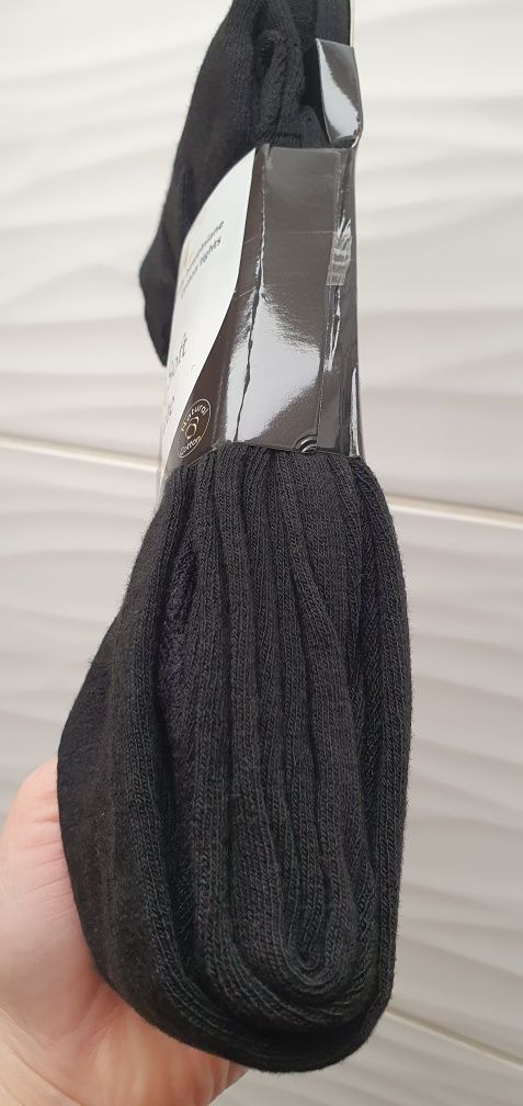 Czarne rajstopy bawełniane 95% bawełny ciepłe kryjące 4xl/5xl