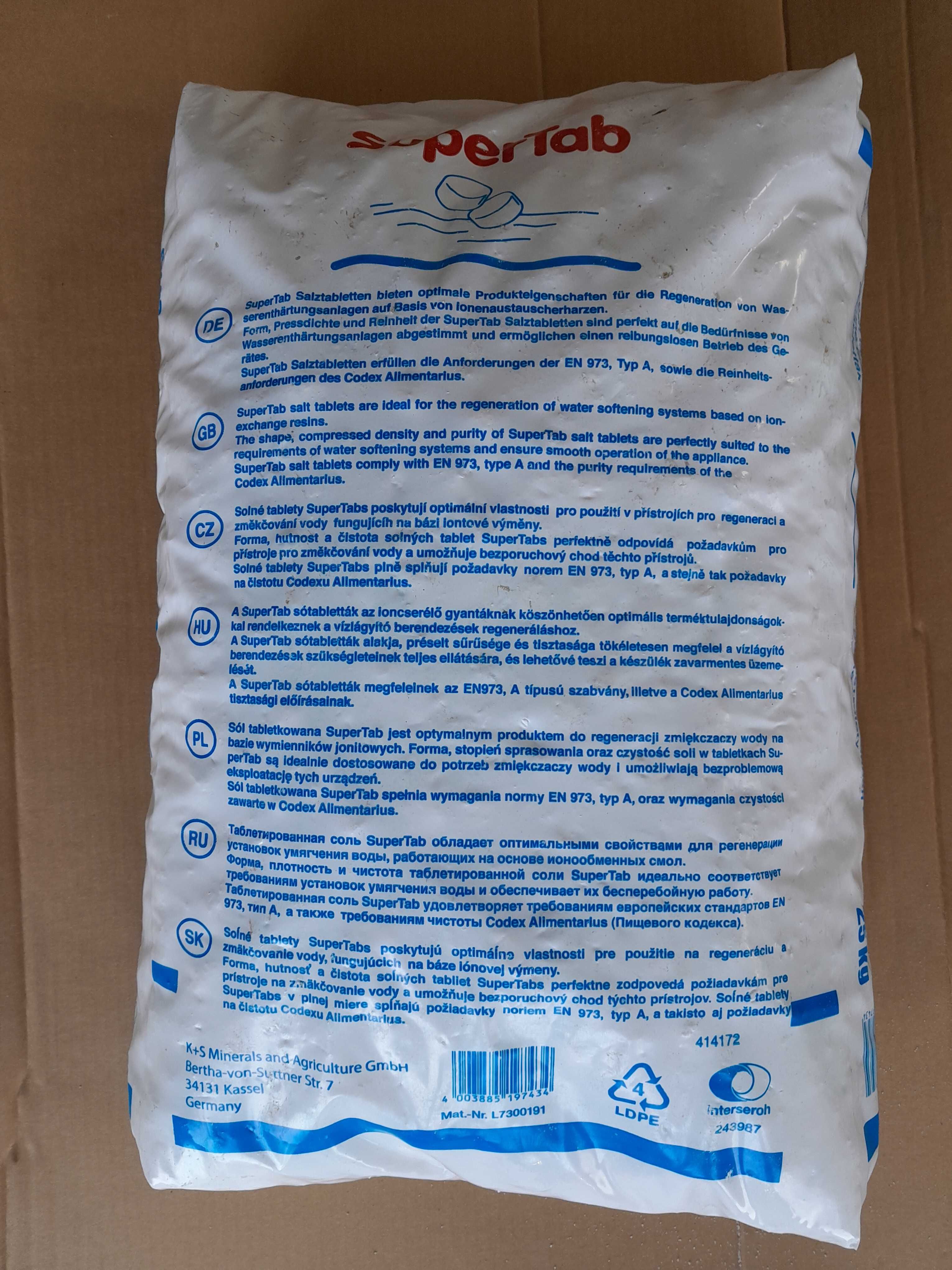 sól w tabletkach 25kg SUPERTAB do filtru i basenu