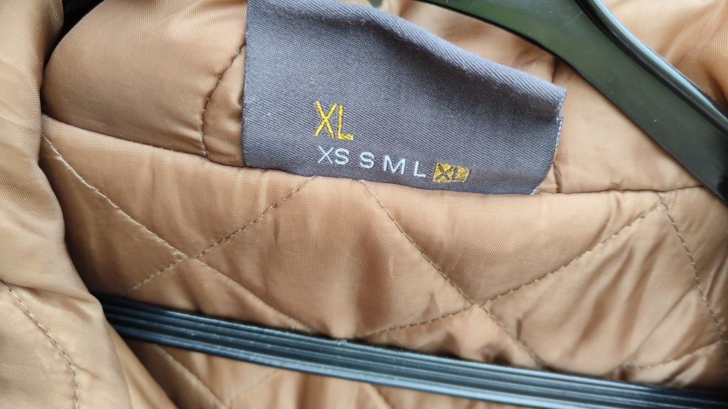 Brązowa kurtka przejściowa Madonna L-XL futerko pikowana