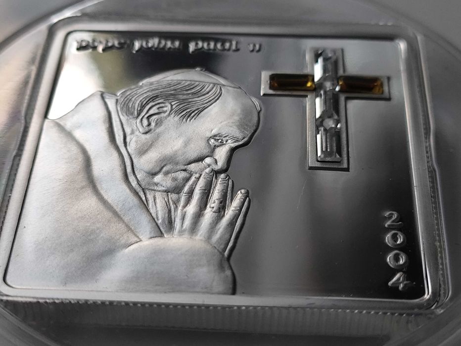 Najmniejsze- 2004- Papież Jan Paweł II- Ag + swarovski
