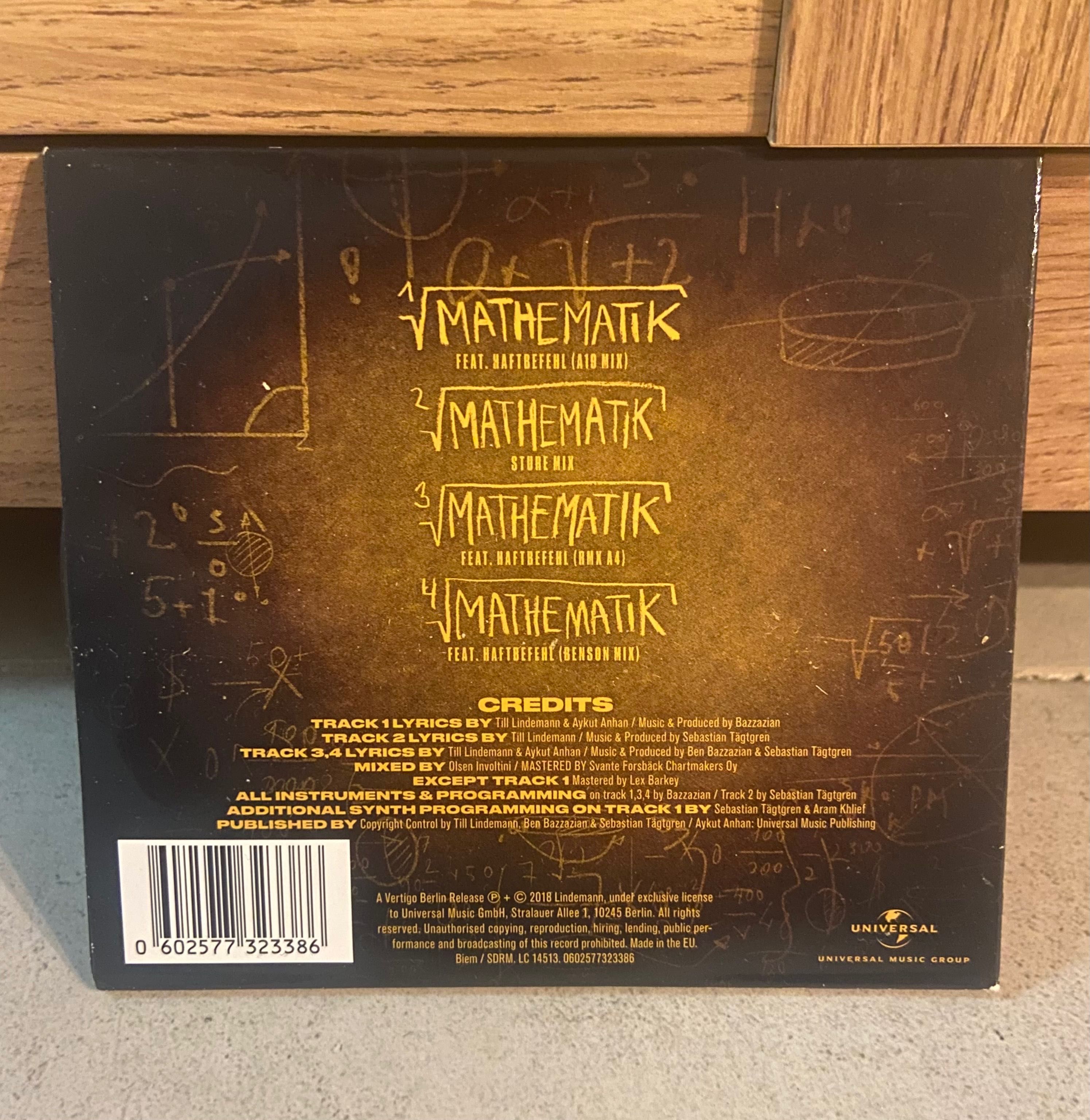 Lindemann fr. Haftbefehl Mathematik Singiel CD