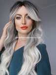 Peruka BLOND smokey platyna ombre włosy jak naturalne peruki damskie