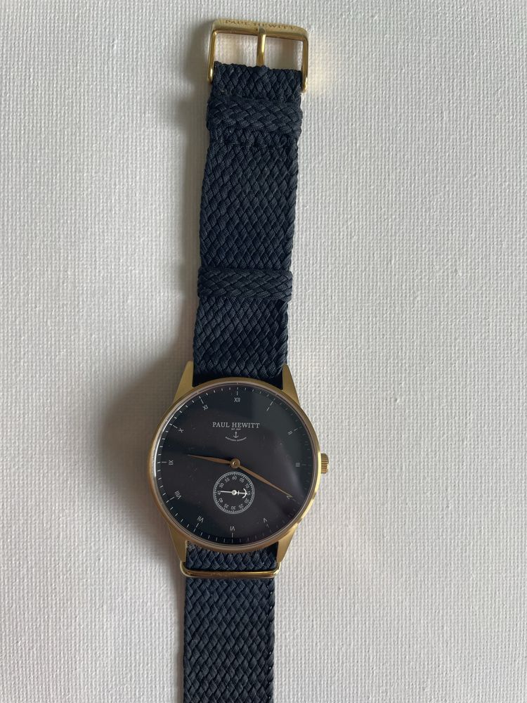 Granatowy srebrny zegarek na rękę Paul Hewitt klasyczny sailor kotwica