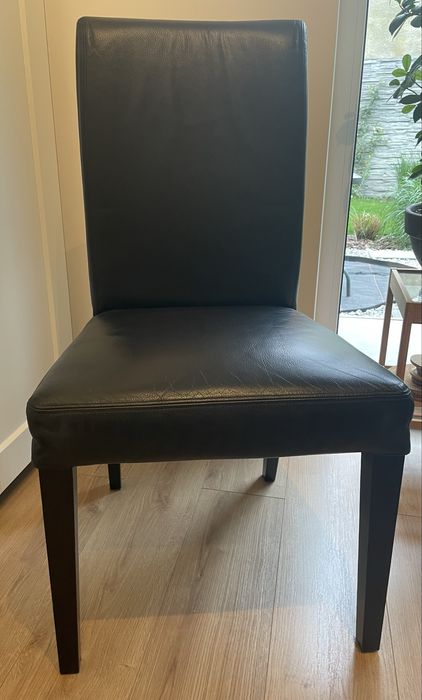 Krzesło Bergmund Ikea czarna skóra