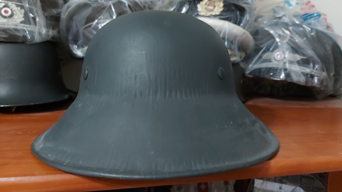 PROMOÇÃO--Stahlhelm Capacete Luftschutlz reconstruído Alemanha nazi-su