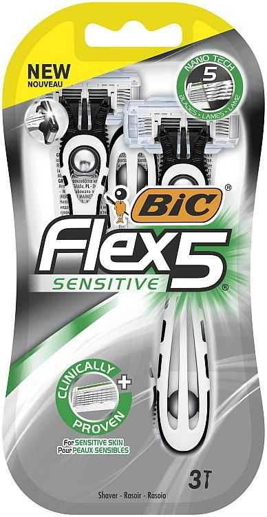 BIC Flex 5 Sensitive maszynka do golenia dla Panów Blister 3 sztuki