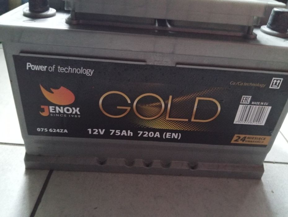 Akumulator samochodowy JENOX GOLD 12V 75AH 720A 075624 P+