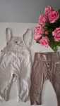 Newbie kappahl set lniane ogrodniczki 74 spodenki brąz 68 niemowlęce