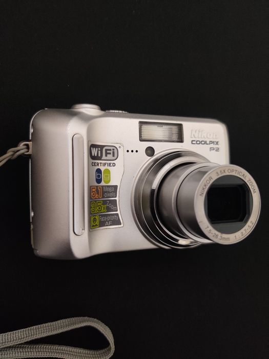 Nikon Coolpix P2 WI-FI Aluminum Вінтажна Мильниця фотоапарат '
