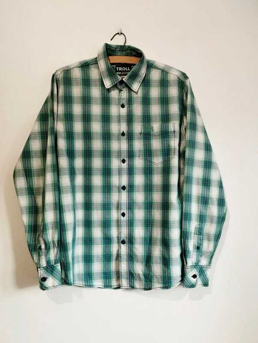 Koszula męska w zieloną kratę rozmiar M (Shaped Fit)