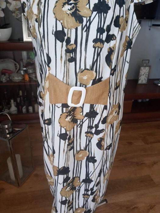 Sukienka prosta kladyka 46 bez braz paseczek