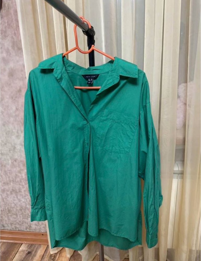 Рубашка белая лен ZARA
