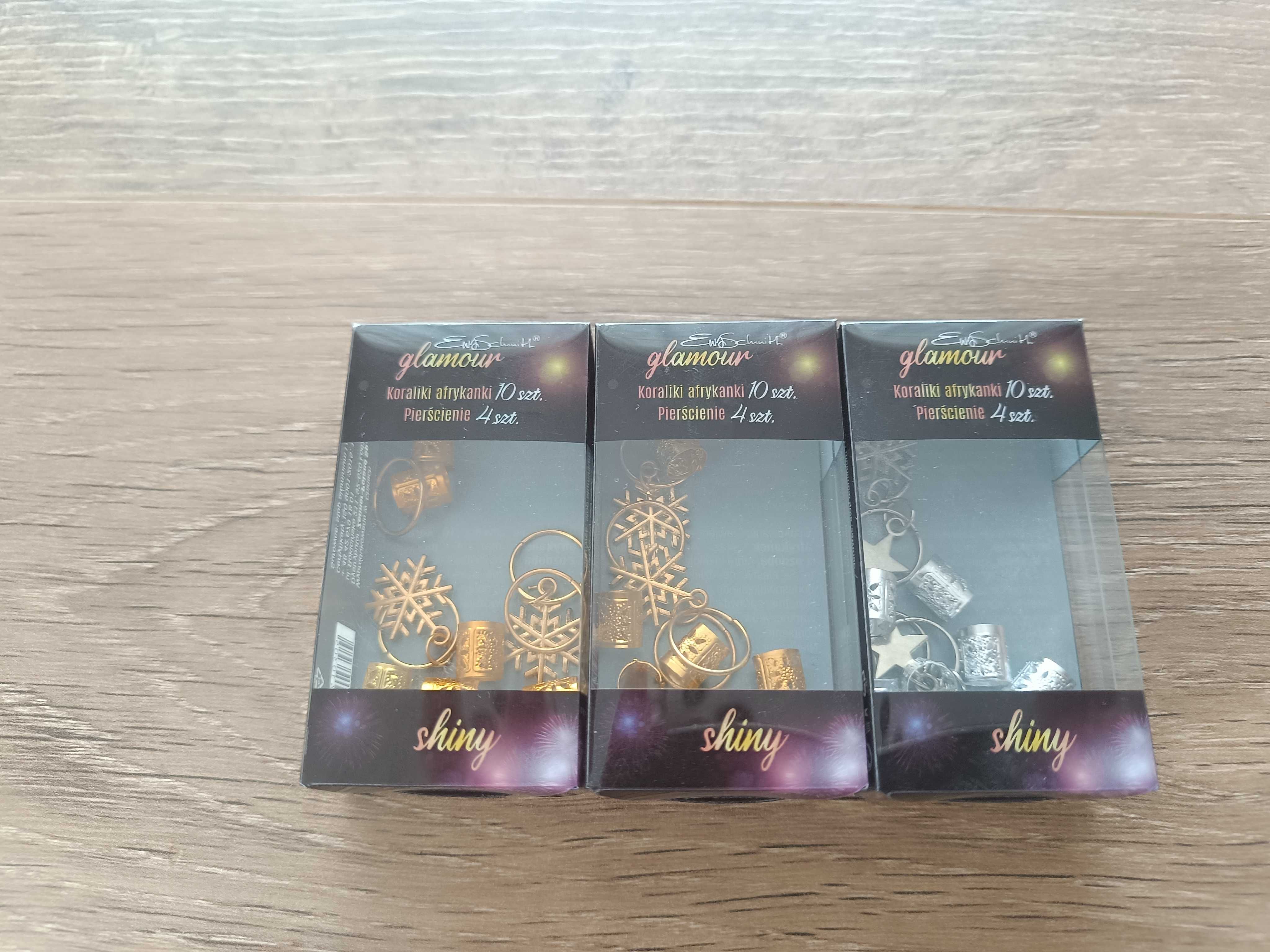 Ozdoby koraliki do włosów nowe, 3 zestawy
