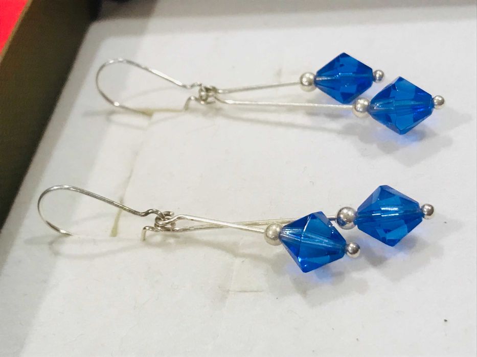 Srebrne Kolczyki Kryształki Jablonex