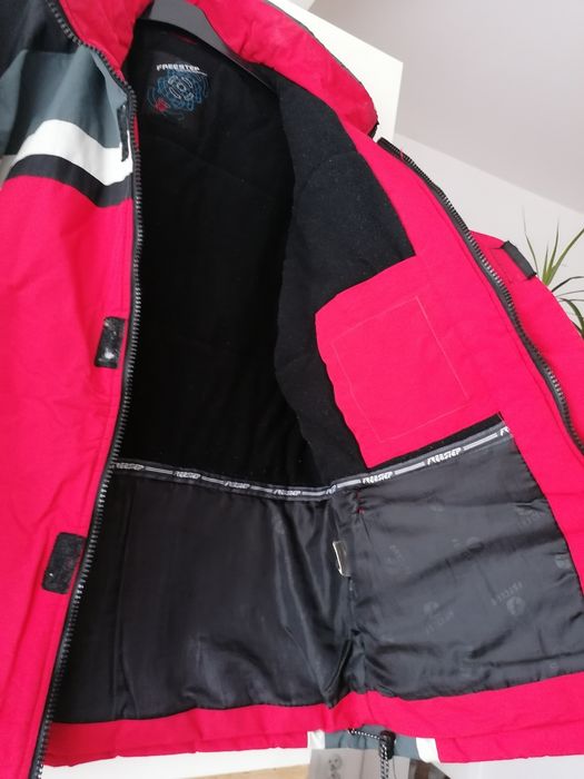 Męska kurtka sportowa XL czerwona ciepła zimowa z ociepleniem narty