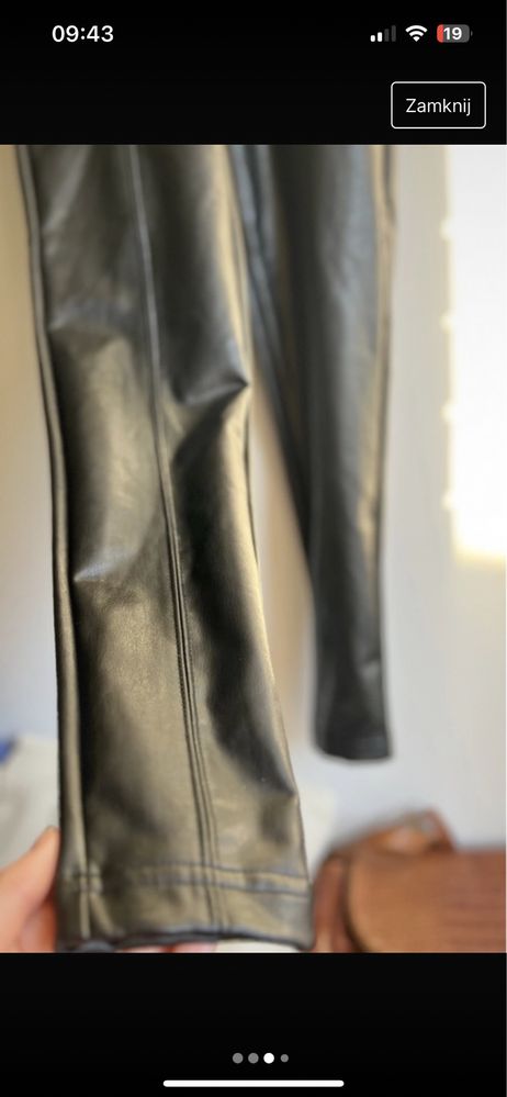 Nowe skórzane czarne legginsy eko skóra marks&spencer 34 XS