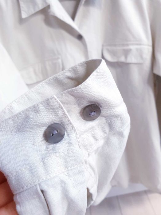 Kurtka koszulowa koszula lniana vintage Blue Image 46 48