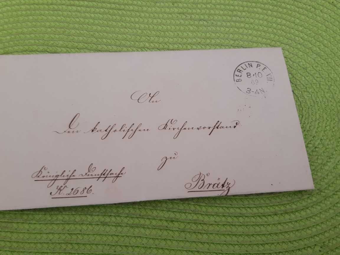 List z okresu przed znaczkowego z 1869r