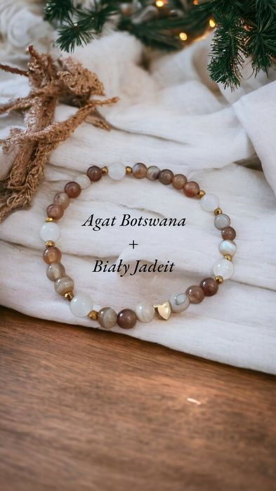 Agat Botswana i Biały Jadeit