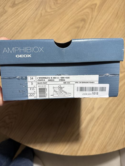 Зимові шкіряні черевики Geox водонепроникні для хлопчика 34 р( 22 см)