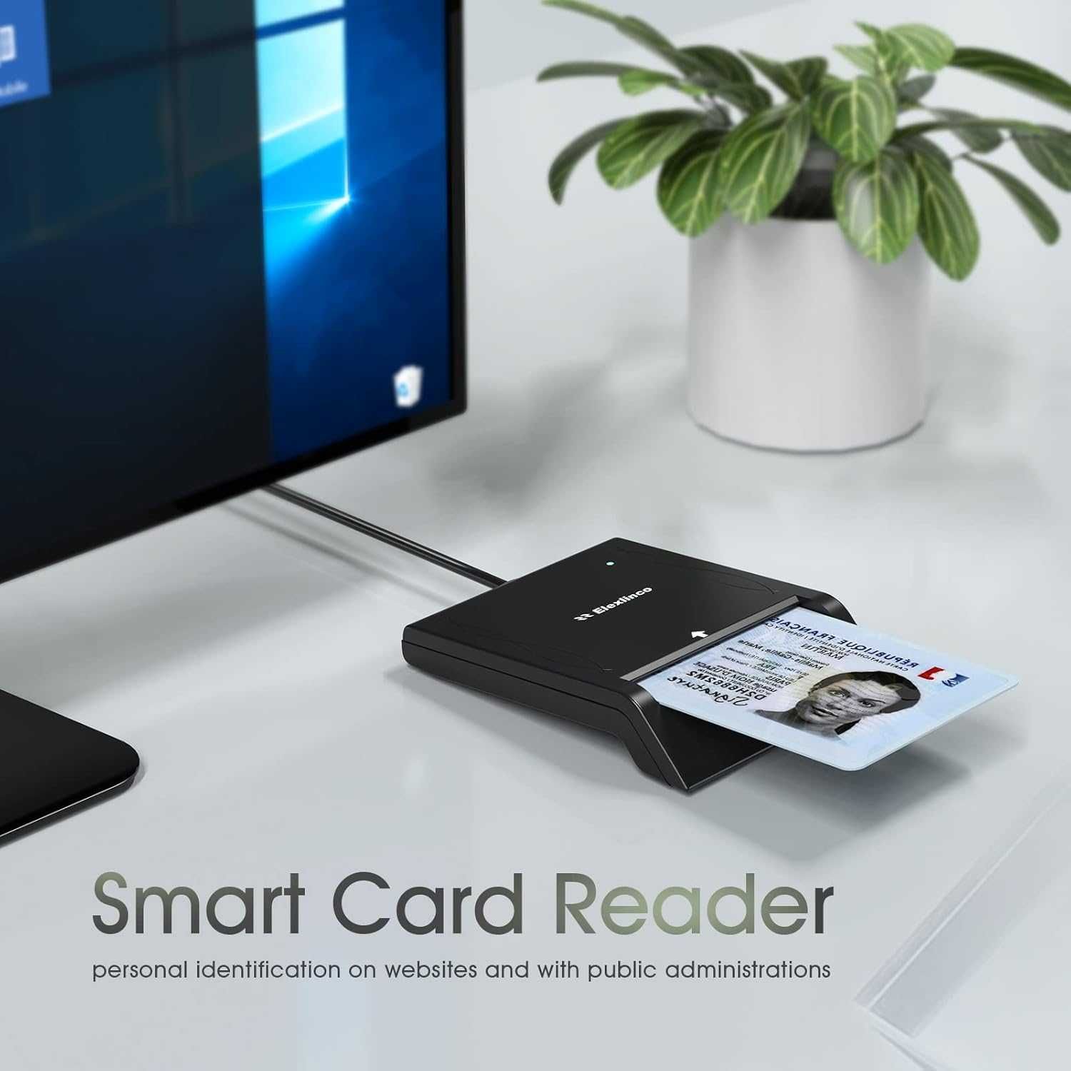 Elexlinc inteligentny czytnik kart Smart ID z kablem transmisji danych