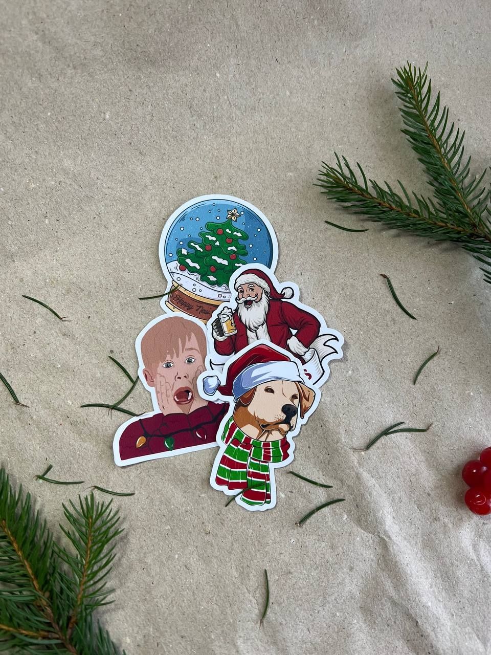 Стікери стікербомбинг наліпки пак Christmas новорічні наклейки sticker
