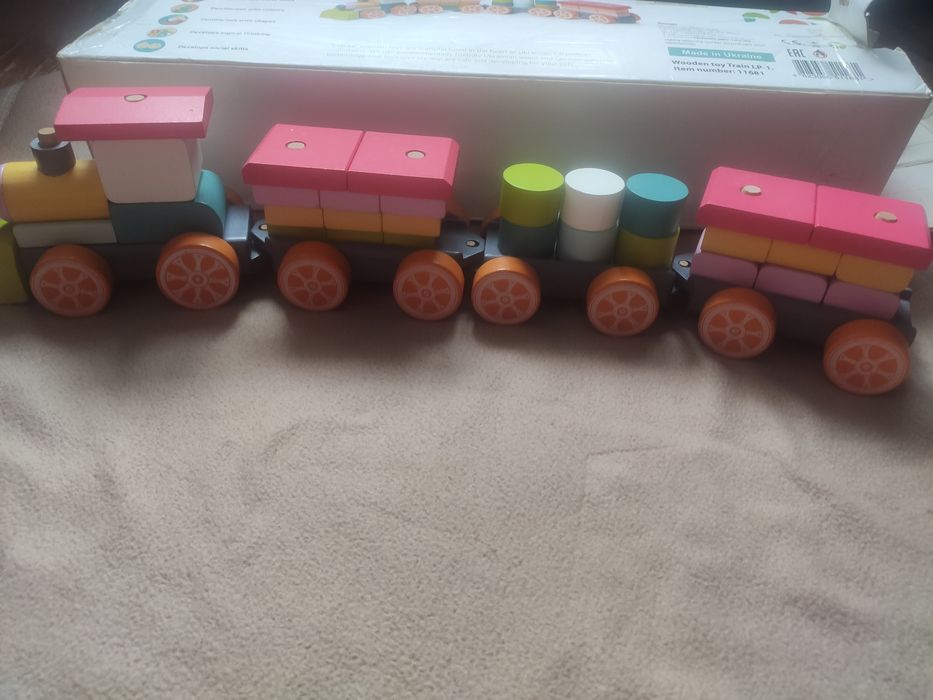 Дерев'яний конструктор поїзд Cubika