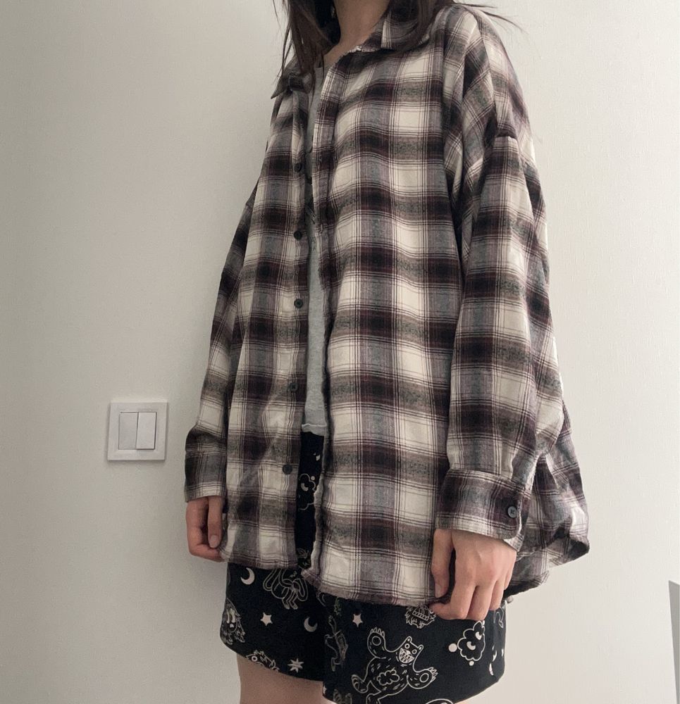 Сорочка рубашка в клітинку оверсайз oversized y2k