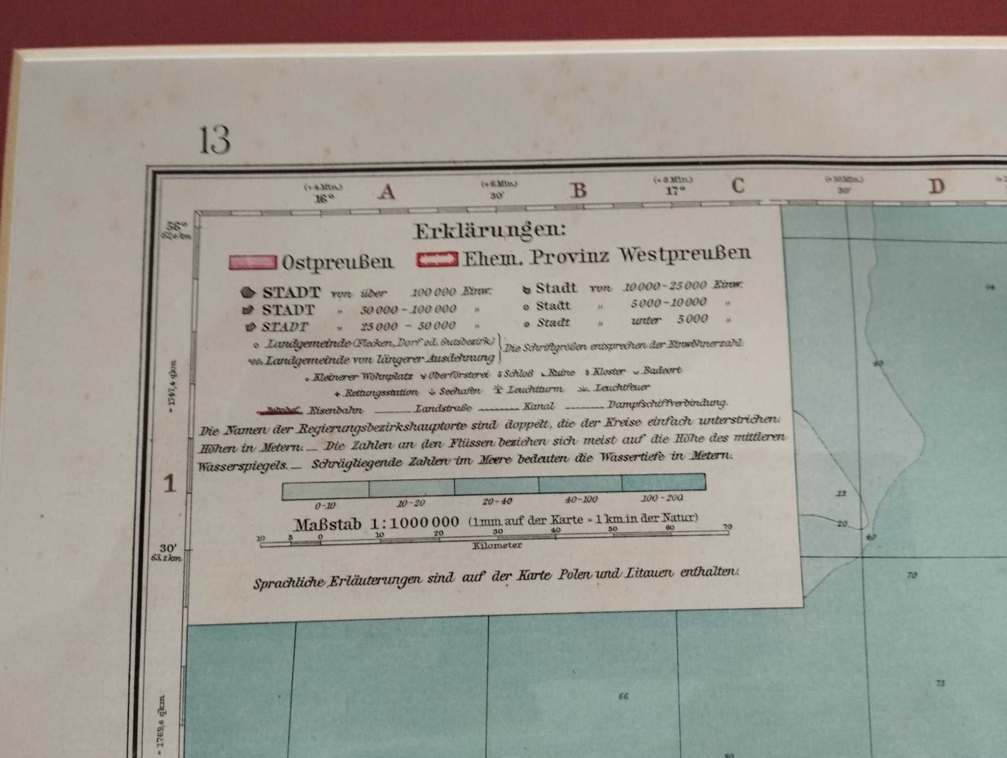 Stylowa, historyczna mapa.