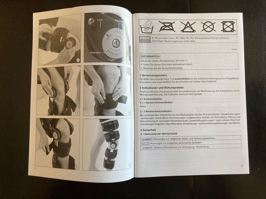 Orteza stawu kolanowego Ottobock Genu Immobil Vario T 8066