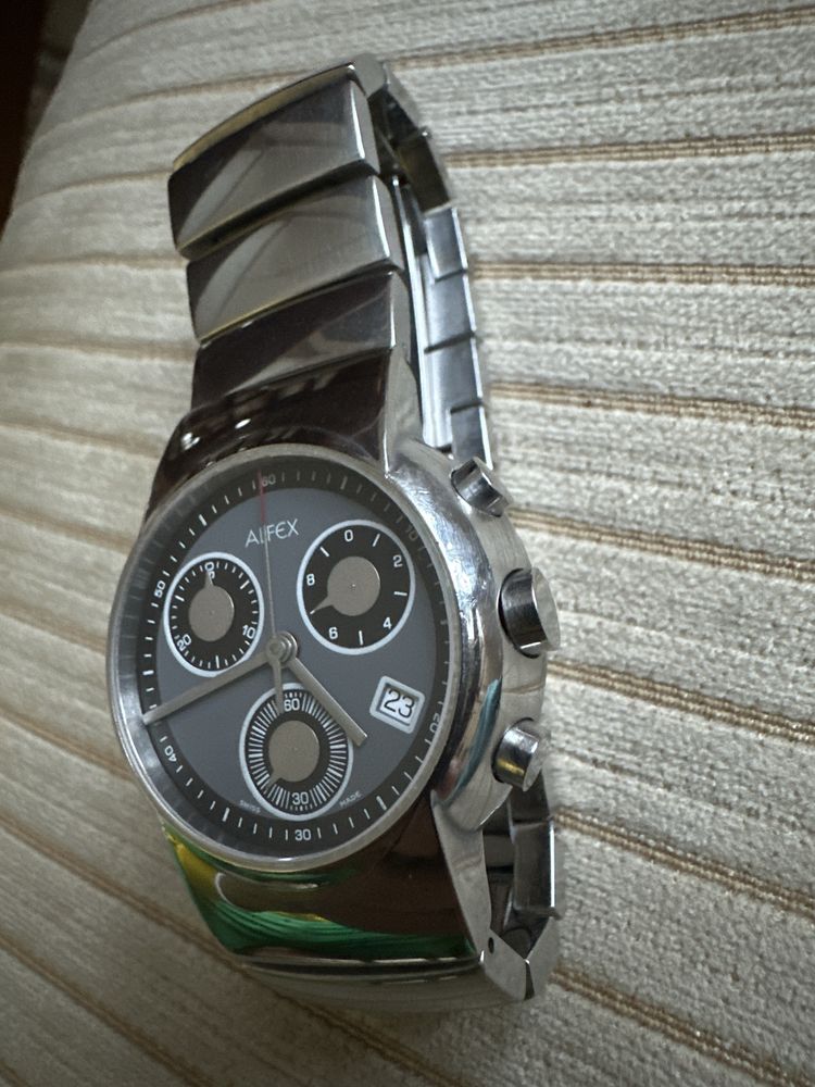 Редкие! Швейцарские ALFEX 5423 Plum Design chronograph Rare