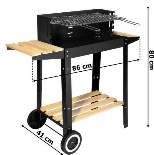 GRILL ogrodowy węglowy na kółkach duży 2 półki ruszt DARMOWA DOSTAWA!