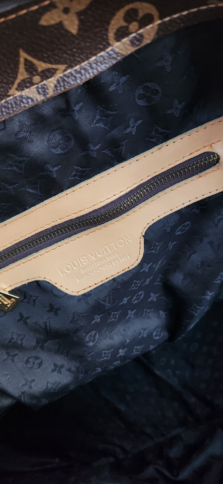 НАТУРАЛЬНАЯ КОЖА дорожная сумка Louis Vuitton LV, Франция 40х60 см