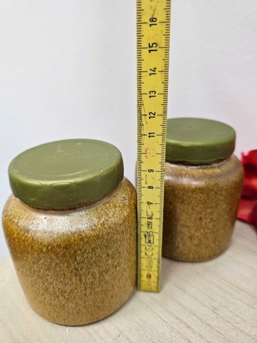 Ceramiczne słoiczki vintage z pokrywkami