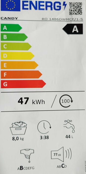 Máquina de Lavar Roupa Candy 8kg 1400 RPM